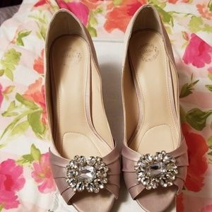 Nude Peep Toe Shoes - Size 11